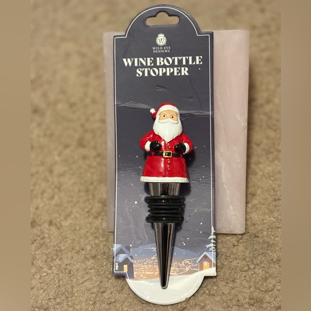 NWOT Wild Eye Designs Santa Clause Wine Bottle Stopper